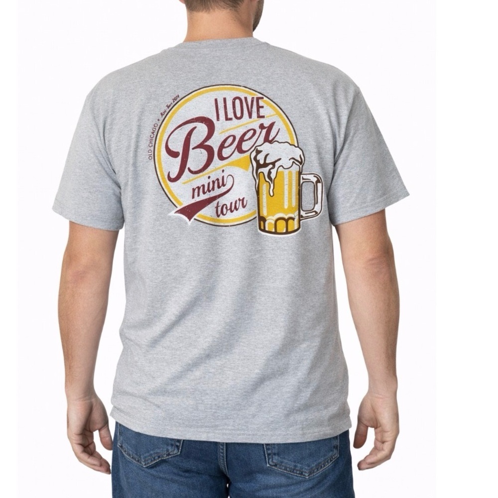 I love Beer graphic Tee-shirt from 2014 in gray with beer glass Old C's SZ XXL